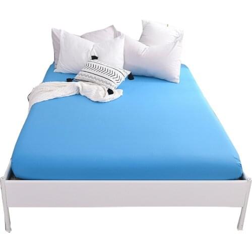 Blue Fitted Sheet Mattress Cover with All-around Elastic Rubber Band Printed Bed Sheet Hot Selling Bed Linens
