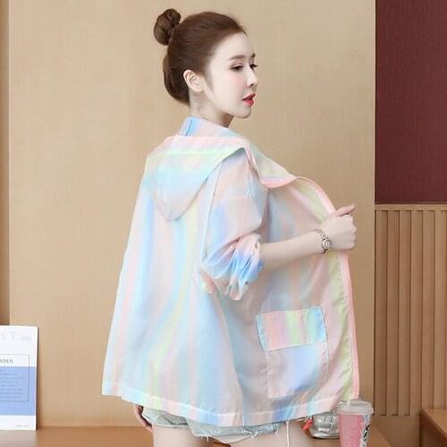 Ice Silk Sunscreen Clothing Womens Long-sleeved Summer New Style Korean Style Thin Loose Loose All-match Clothes Top