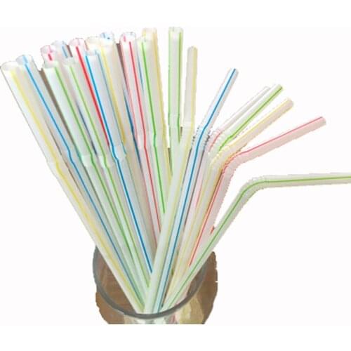 100pcs/400pcs Plastic Disposable Drinking Straws Shops Home Straws Milk Tea Multi Colored For Parties/Bar/Beverage ShopsStraws