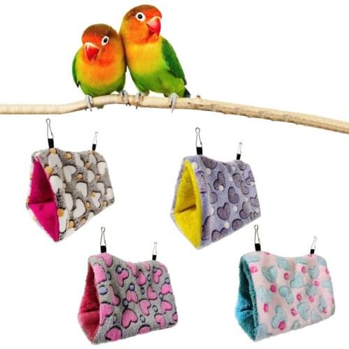 Warm Bird Nest House Shed Hut Hanging Hammock Plush Fluffy Birds Finch Cage Hideaway Snuggle Cave Hut for Macaw Hamster Parrot