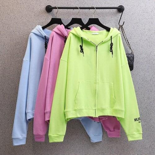 Women Hoodies Zip-up Oversize Sweatshirt Jacket Pocket Outwear Sweater Women Loose Korean Medium Long Coat Spring Autumn 2021