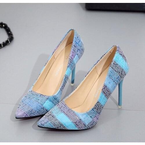 Women Thin High Heels Sexy Party Shoes Pointed Toe Heels Women Pumps Mary Jane Shoes Shoes Woman 10cm High Heel Size 34-42
