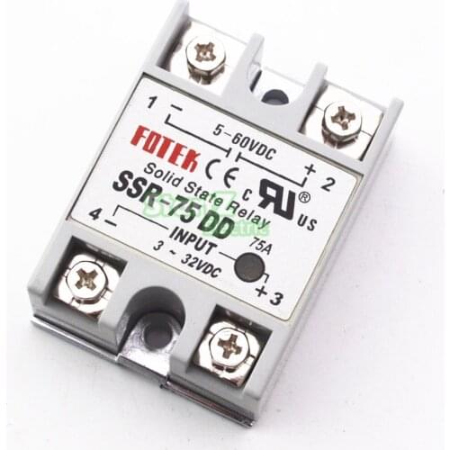 1Pcs SSR75DD SSR-75DD Manufacturer 75A solid state relay ,input 3-32VDC output 5-60VDC