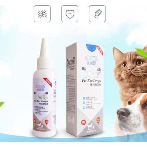 60ml Pet Ear Drops Ear Wash Ear Fluid for Cat Dog Ear Smelly Canal Cleaning