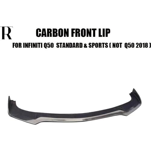 V Style Carbon Fiber Front Bumper Chin Lip for Infiniti Q50 Q50s Sports Bumper 2014 - 2017