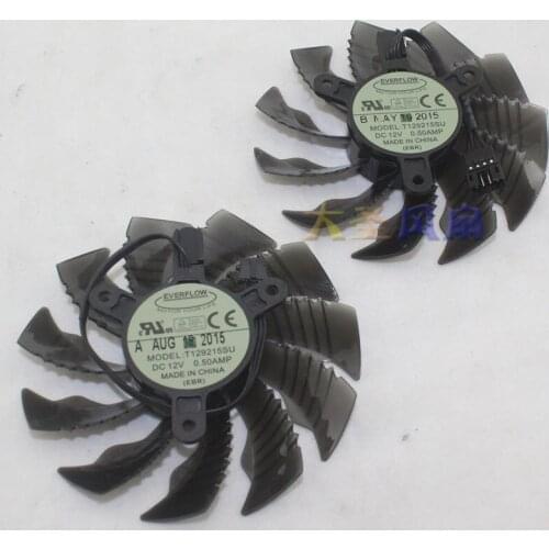 New Original for Gigabyte GTX960/970 DC12V 0.5A T129215SU 85MM 3pin and 4pin temperature control graphics card cooling fan 2PCS