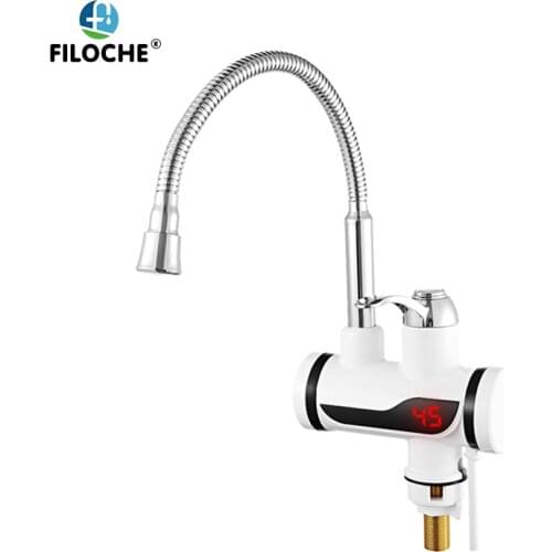 Water Heater Shower 220V Kitchen Faucet EU Plug Electric Water Heater 3000W Digital Display For Country House Cottage