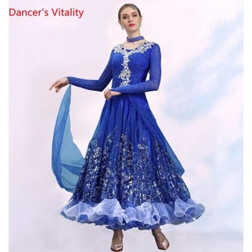 Modern Dance Female Sexy Dress Sequins Embroidered Yarn New National Standard Dancing Competition Performance Clothing