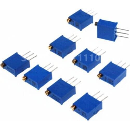10PCS 3296W 3296 Trimpot Trimmer Potentiometer 50 100 200 500 ohm 1K 2K 5K 10K 20K 50K 100K 200K 500K 1M ohm 103 100R 200R 500R
