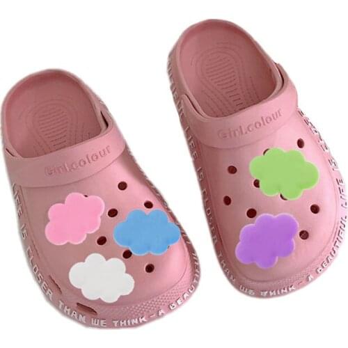 Clouds Pink/Green/Blue/White/Purple 10PCS PVC Shoe Accessory Shoe Charm DIY Croc Icon Shoes Decoration Wristband Kids Gift