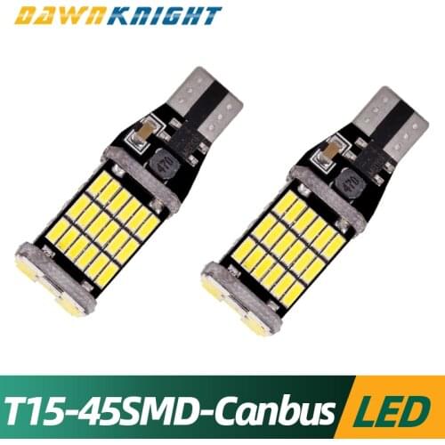 2PCS T15 W16W Led Car Signal Lamp Tail Brake Light Turn Signal Light 4014 45SMD Canbus No Errors T15 W6W Backup Reserve Light
