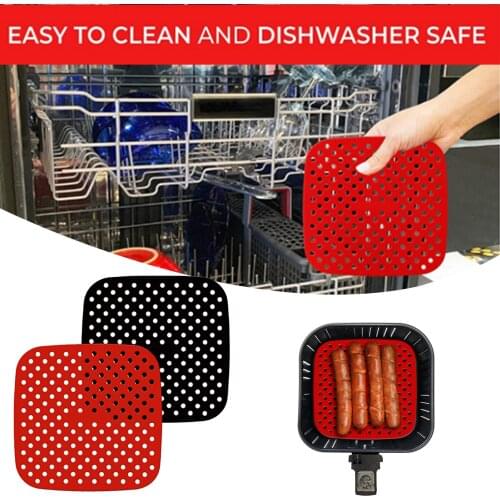 7.5''/8.5'' Reusable Air Fryer Lining Silicone Pad for Square Air Fryer Accessories UD88