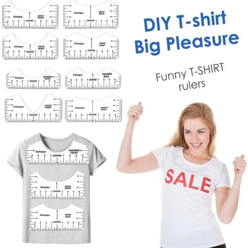 8Pcs T shirt Ruler V Neck Alignment Tool Tee Designing Guide Tool #WO