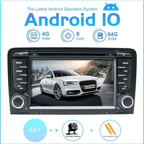 ZLTOOPAI Octa Core 2 din Auto Radio Android 10 For Audi A3 S3 2002-2013 GPS Car Multimedia Player Camera DSP USB DVR SWC
