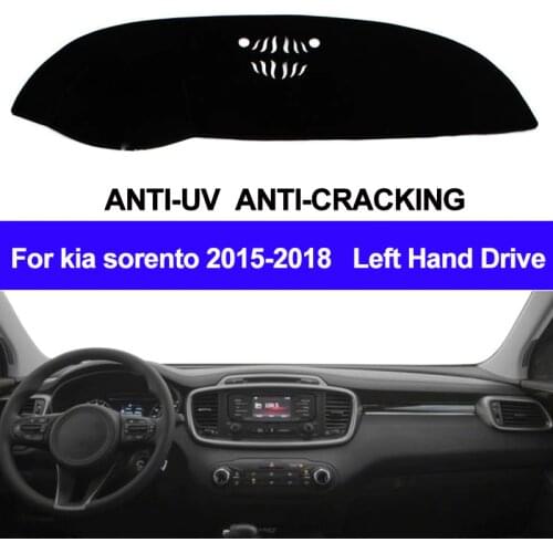 TAIJS Car Dashboard Cover Dash Mat Dashboard Pad Carpet Anti-UV Sun Shade For Kia Sorento 2015 2016 2017 2018 Auto Non-slip