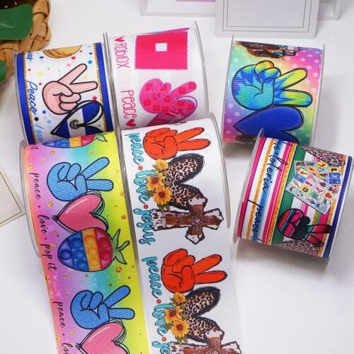 DIY Cartoon Sport Printed Grosgrain Ribbon For Craft Supplies Sewing Accessories 5 Yards, Planar Resins 10 Pieces. 56749