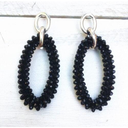 Dongmu jewellery new Bohemian crystal long earrings unique natural traditional crafts woven large earrings jewelry gifts women