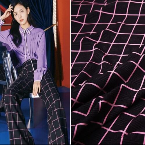 European brand golden classic digital printing fabric, plaid clothing pants, sewing fabric factory store not out of stock