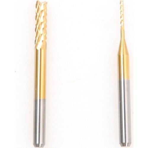 New 2Pcs Flute length 7mm 12mm PCB TiN Coated Milling Cutter High Hardness Tungsten steel 3.175mm Shank PCB Milling Cutter