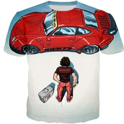 RWB Car T Shirt Men/women New Fashion Cool 3D Printed T-shirts Casual Harajuku Style Tshirt Streetwear Tops Dropshipping
