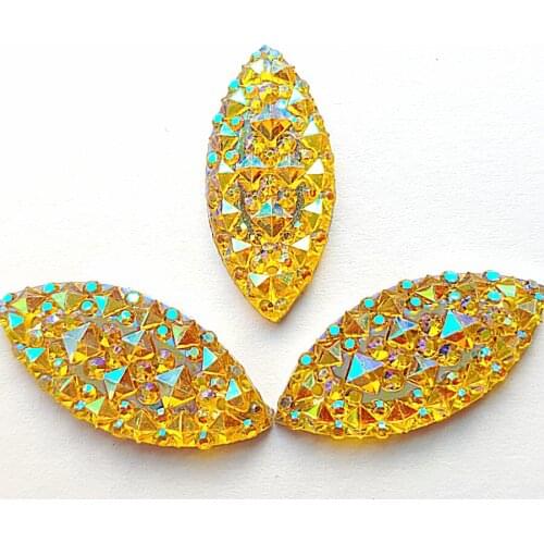 NICE Seller,Marquise Resin 11x23mm Yellow ab Rhinestones Stones and Crystals Strass Sewing Accessories Decor Dresses Costumes