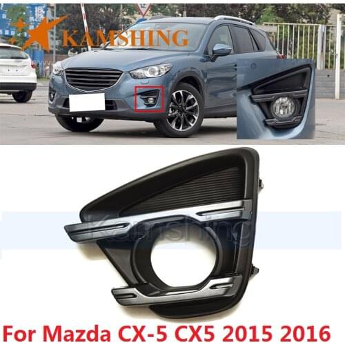 Kamshing For Mazda CX-5 CX5 2015 2016 Front Bumper Fog Light Hood Trim Cover Foglight Frame Fog Lamp Garnish Frame