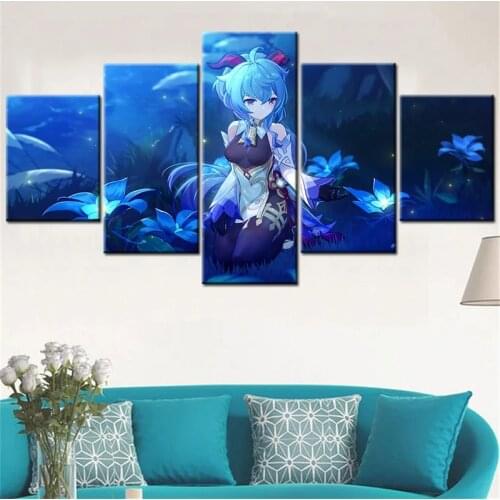 Canvas Painting 5 Piece Anime Image Modern Wall Art Canvas Prints Home Art Decor Modular Paintings For Living Room Wall