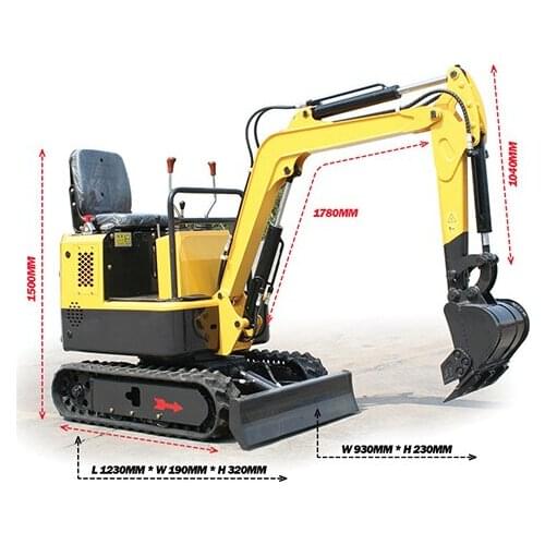 Mini digger for garden Agricultural Farm help mini digger excavator with hydraulic joystick mini excavator 1ton