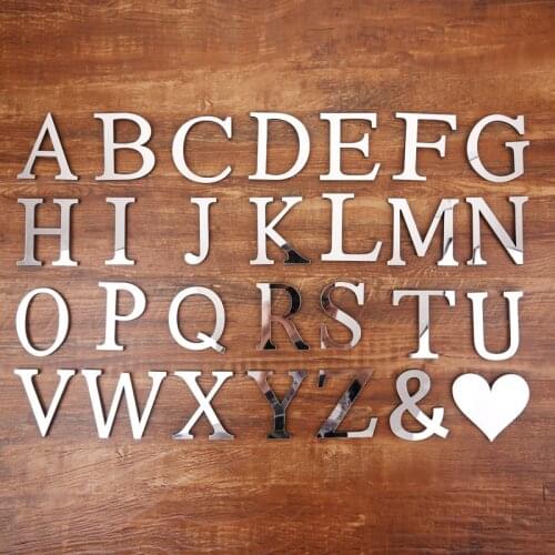 Wall Sticker Acrylic English Letters High 10cm DIY Personalized Name Self-adhesive Mirror Stickers Wedding Birthday Home Decor