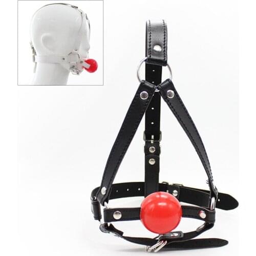 Face Muzzle Gags For Women Couples Leather Hook Ball Open Mouth Gag Full Head Harness Belt Roleplay Fetish Adult Games Sex Toys
