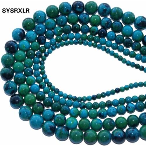 New Natural Stone Chrysocolla Round Loose Beads 15" Strand 4 6 8 10 12 MM Pick Size For Jewelry Making DIY Bracelet Necklace