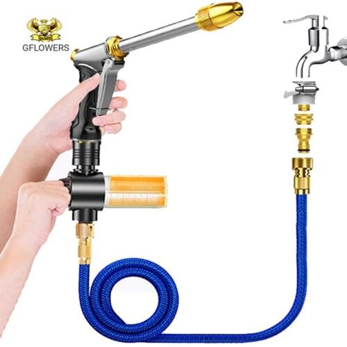 NEW Garden Hose Assembly with Expandable Water Injector Magic Garden Hose Sprayer Hose High Pressure Watering Car Wash EU Gun Sp