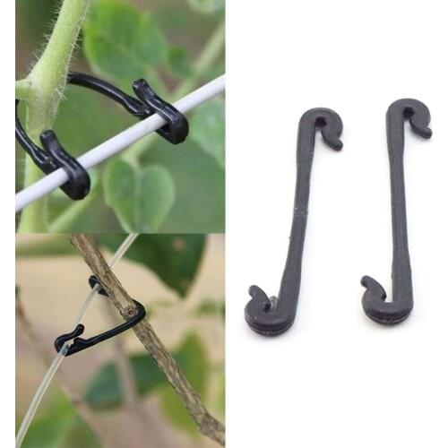 100pcs Plastic Plant Fixing Clips Tomato Support Clips Grape Rack Mesh Fasteners Gardening Agricultural Vine Bundling Line Cage
