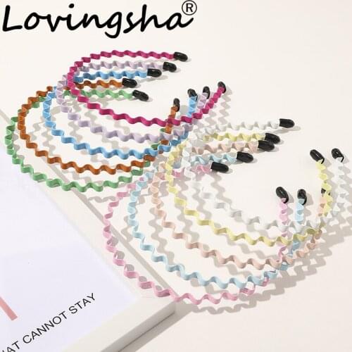 LOVINGSHA Solid Metal Headband Womens Twist Hairband Ladies Hair Tie Girl Headwrap Hair Band Hoop FC233