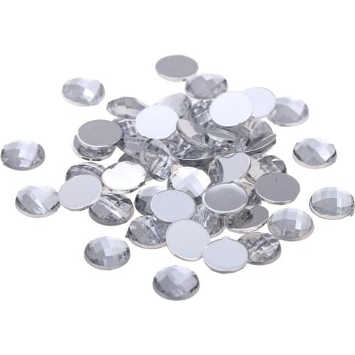 Many Sizes Crystal Color Acrylic Rhinestones Flat Back Round Earth Facets Non Hotfix Glue On Beads DIY Backpack Decorations