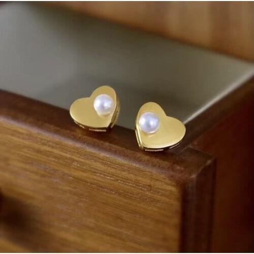 Heart Shape 925 Sterling Silver Earrings Findings Mountings Settings Jewelry Parts Fittings for Coral Jade Agate Beads Crystal