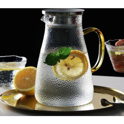 Glass Water Jar Juice Lemonade Jug Flower Tea Pot Hot/Cold Water Heat-proof Transparent Glass Teapot