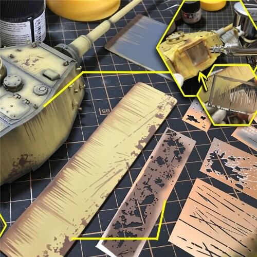 DIY Decoration Wet Damage Effects Leakage Spray Stenciling Template Model Aging Tools for Making Repairing & Military Models