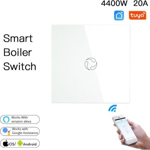 Tuya WiFi Smart Boiler Switch Water Heater Smart Life APP Remote Control Amazon Alexa Echo Google Home Voice Control Glass Panel