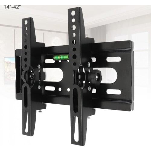 Universal 25KG Adjustable TV Wall Mount Bracket Flat Panel TV Frame Support 15° Tilt with Level for 14-42 Inch LCD LED Monitor