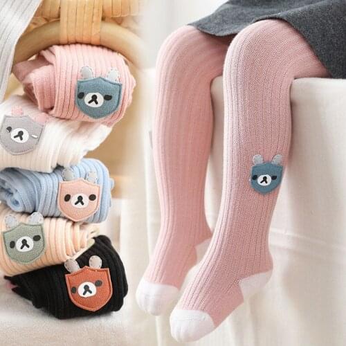 Spring Autumn Knitted Children Pantyhose Cotton Double Needle Tights for Girls Cute Animal Baby Girl Winter Clothes