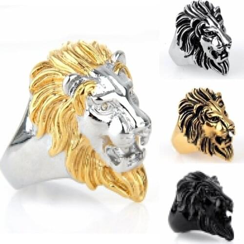 WANGAIYAO new domineering lion head mens ring fashion personality street jewelry ring male holiday creative small gifts