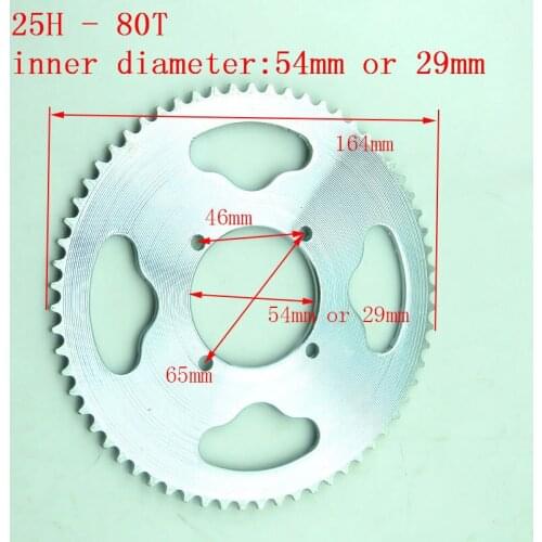 54mm 80 Tooth 25H Rear Chain Sprocket For 2 Stroke 47cc 49cc Engine Chinese Mini ATV Quad 4 Wheeler Pocket Bike Scooter Goped