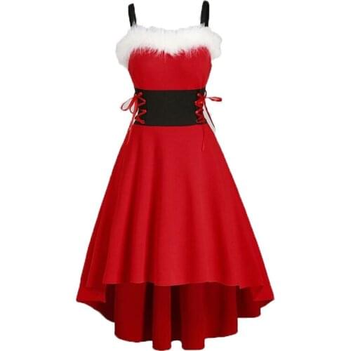 Women Christmas Dress Red Dresses For Woman Slip Dress Winter Dresses For Women 2020 Sleeveless Clothing For Women Robe Noel