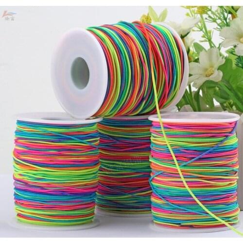 1.2mm and 1.5mm DIY Jewelry Elastic Thread Colorful Core-spun Elastic Thread Handicraft Colorful Beads Thread