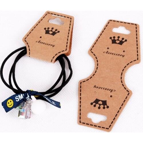 100pcs/lot Kraft Print Crown Jewelry Packaging Cards 4.5x9.5cm Jewelry Necklace Bracelet Hairpin Pendant Hang Tag Cards Labels