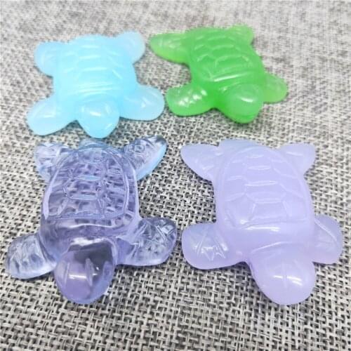 2 inch quartz animal hand-carved opal crystal turtle cats eye gemstone tortoise Healing for gift