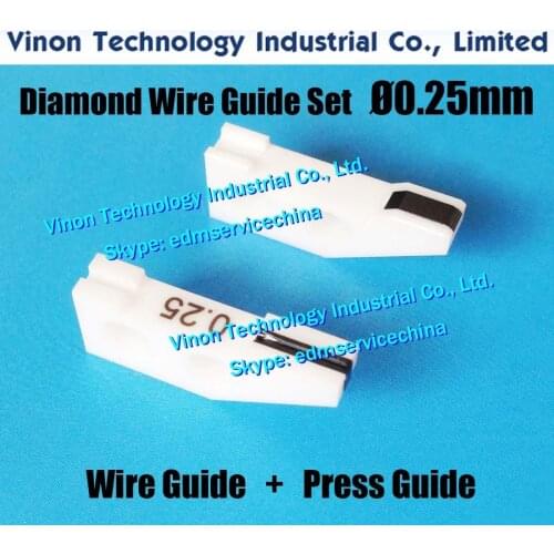 2pcs) 0.25mm Set of Diamond Wire Guides 20EC080A407+20EC080A409 for Makino, edm parts Wire Hold Guide 20EC390A403-Z1, 24.05.350