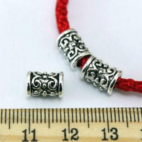 20 Pcs/pack Tibetan Silver Hair Braid Dread Beard Dreadlock Beads Rings Tube Approx 4mm Inner Hole Viking Hair Braiding Beads