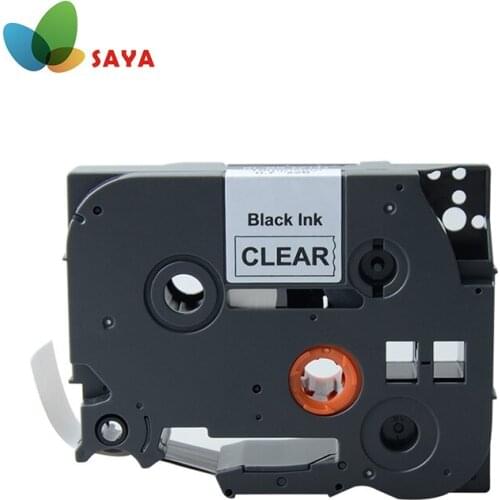 2PCS Saya P-Touch Label Tape Black TZe-131 Compatible for Brother TZe 131 Black on Clear 12mmx8m Standard Labeling Tape